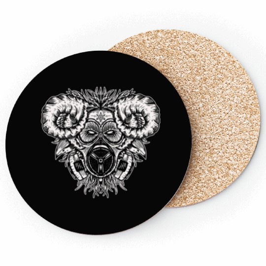 Skull Goat Beast Artwork Coasters