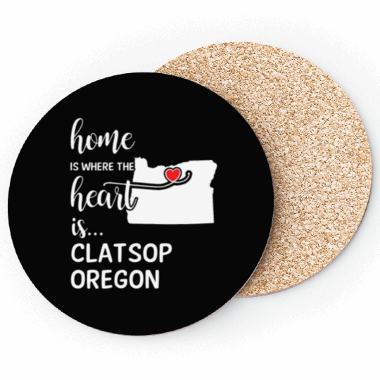 Clatsop County Oregon Is Where My Heart Is Gift Coasters