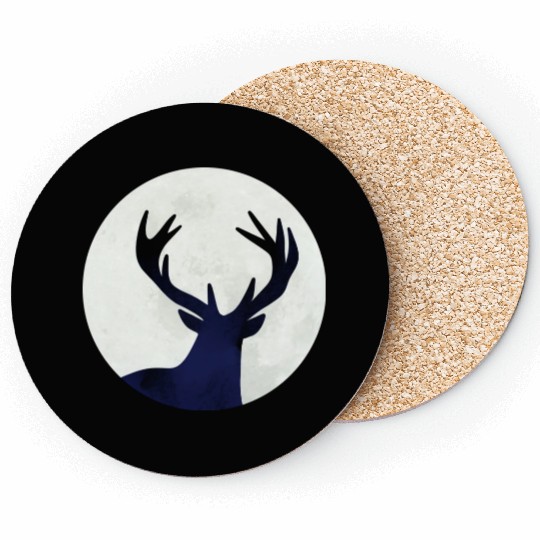 Deer and Moon Deer Hunter Gift Coasters