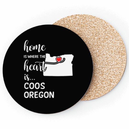 Coos County Oregon Is Where My Heart Is Gift Coasters