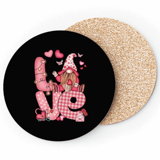 Gnome Love Valentine Idea Coasters