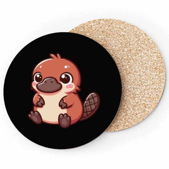 Playful Platypus Cartoon Coasters