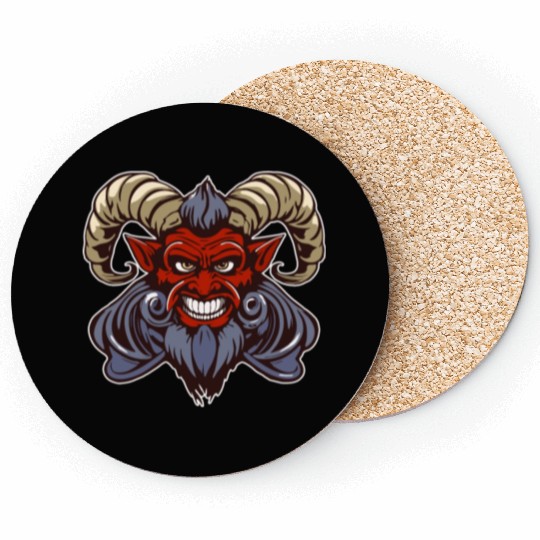 krampus devil head Coasters