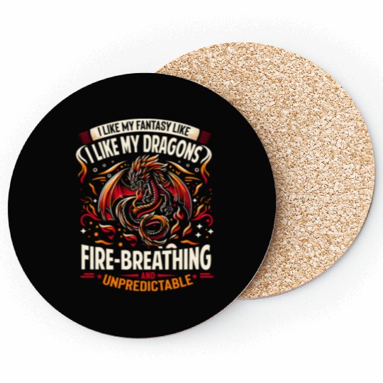 I Like FANTASY Saying - Like my DRAGONS Coasters