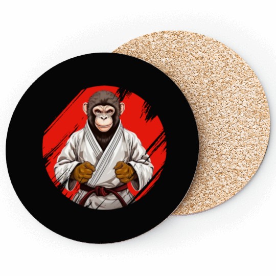 Karate Judo Monkey Chimpanzee Martial arts Coasters