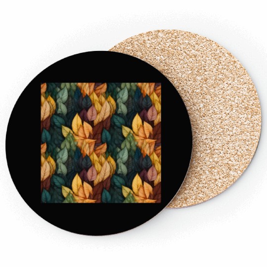 Colorful Fall Leaves Pattern Coasters
