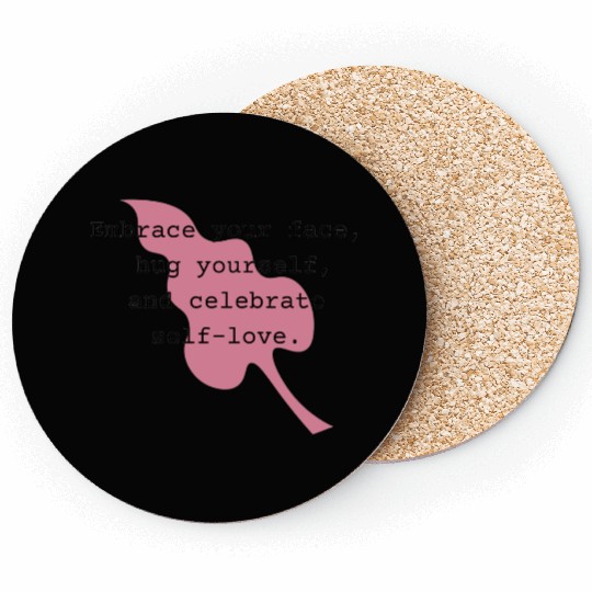 Self-Love Affirmation Leaf Design Coasters