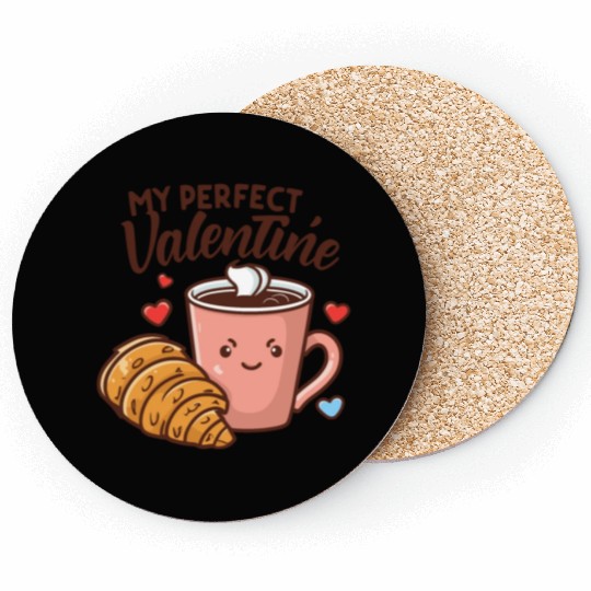 Coffee and Croissant | My Perfect Valentine Coasters