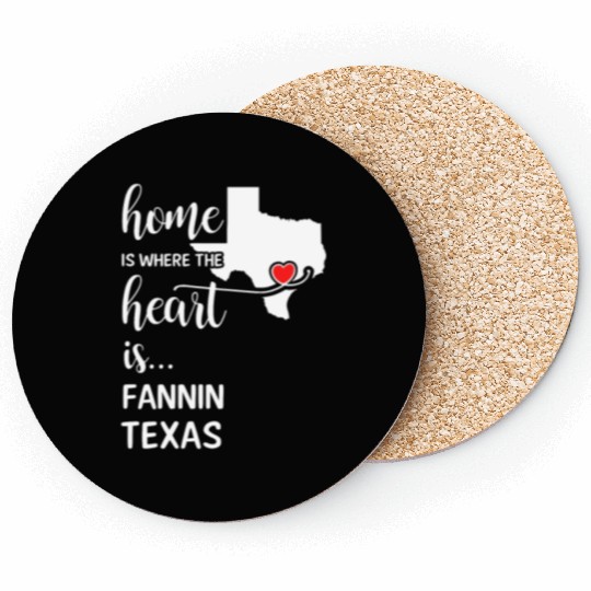 Fannin County Texas Is Where My Heart Is Gift Coasters