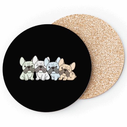 Unlabeld Flag Pride Lgbtq Cute French Bulldog Coasters