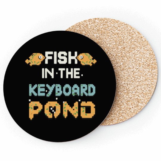 Fish In The Keyboard Pond Coasters