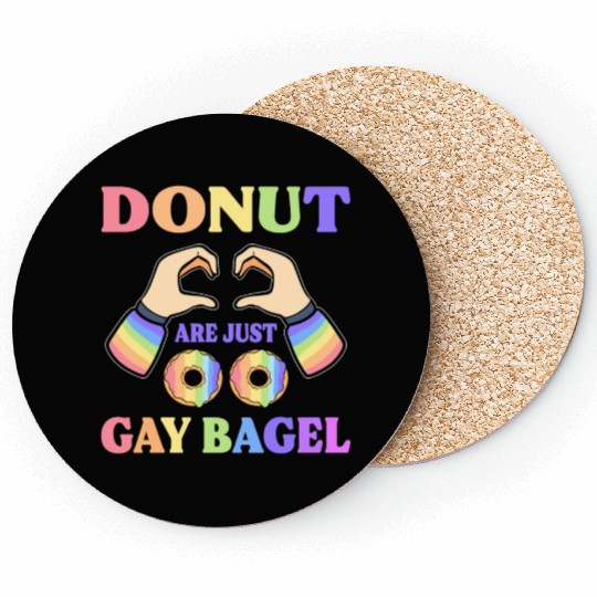Donuts Are Just Gay Bagel LGBT Coasters