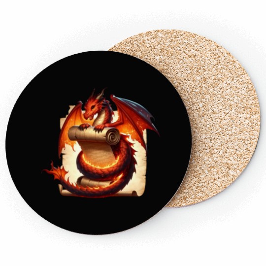 Fantasy Creature Papyrus Scroll Dungeon Dragon Coasters