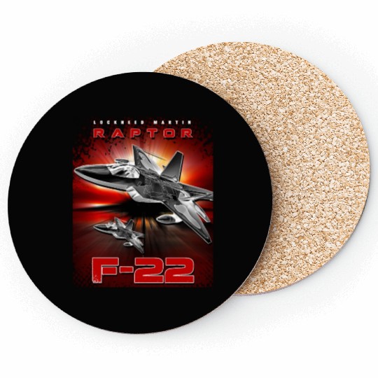 F-22 Raptor Fighterjet Us Air Force Warbird Coasters