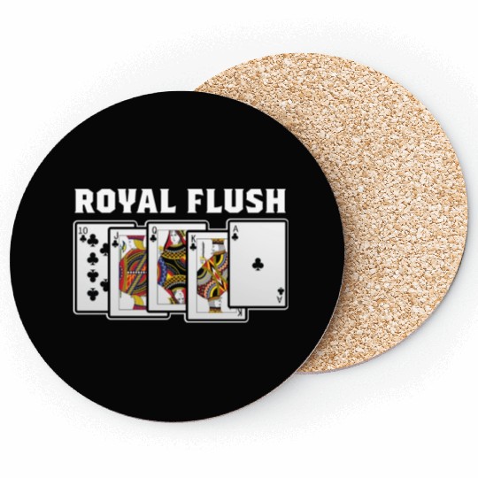 Royal Flush Gambler Or Card Player Gift Coasters