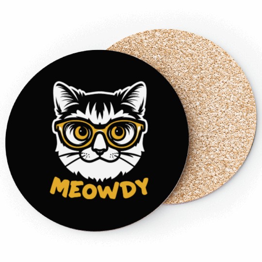 Meowdy Funny Kitty Michigan Gift Coasters