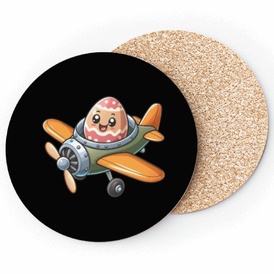 Easter Egg Airplane Pilot Design Coasters