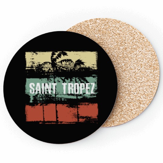 Saint Tropez Artistic Vacation Souvenir Abstract Coasters