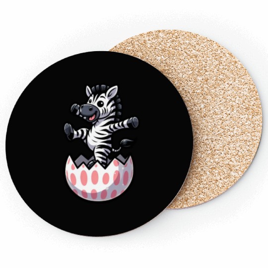 Easter Zebra Comic Easter Egg Coasters