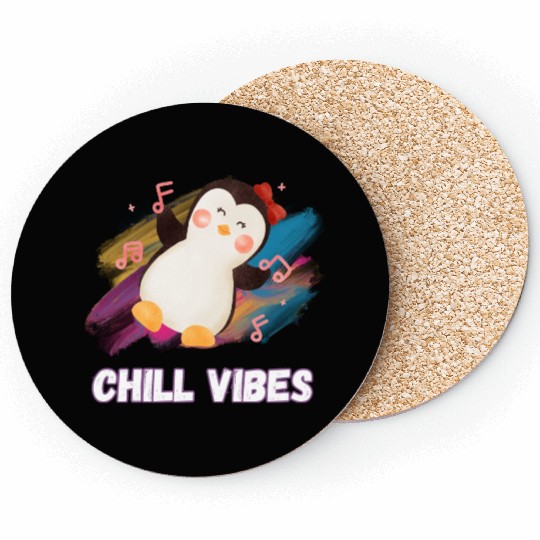 Joyful Penguin Harmony: Arctic Dance Delight Coasters