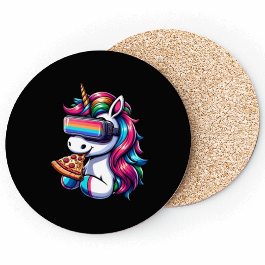 Unicorn VR: Rainbow Pizza Universe Coasters