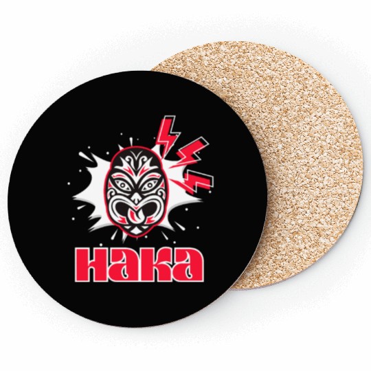 Maori Tribal Face Haka Dance New Zealand Coasters