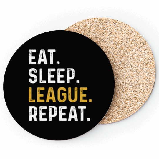 Eat Sleep League Repeat Sports Game Gaming Gift Coasters