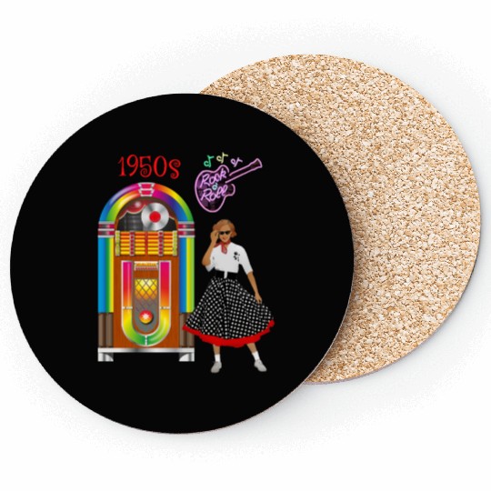 Rock and Roll Vintage Jukebox Coasters