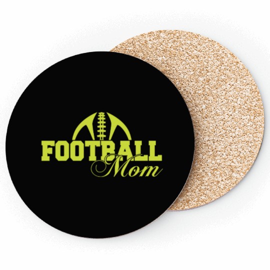 Yellow Football Mom Passion Is Gift Cool Coasters