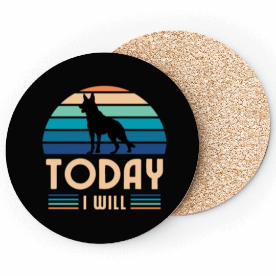 German Shepherd dog, Today I will Coasters