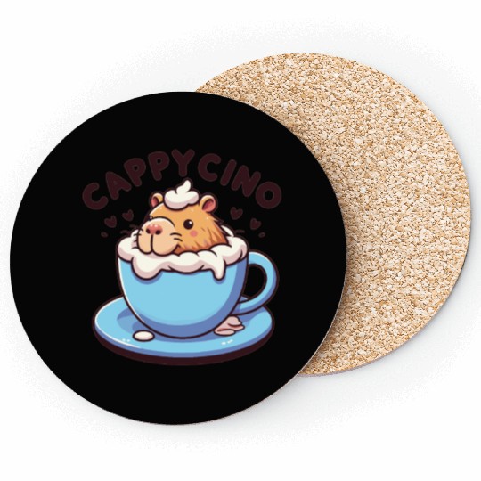 Cappyccino Capybara Coffee Cappuccino Coasters