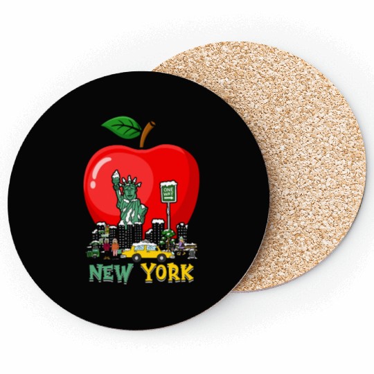 Big Apple Landmark 4th of July Tourist Traveler Coasters