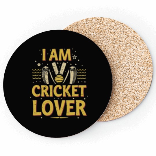 i am cricket lover Coasters