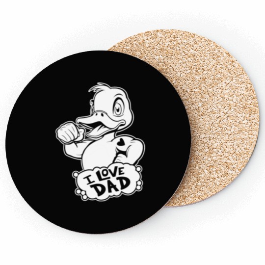 Duck Goose Geese I Love Dad Coasters