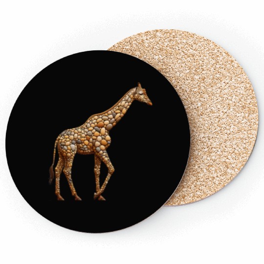 Serene Giraffe - Pebble Art Coasters