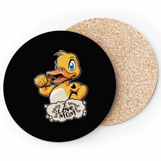 Duck Goose Geese I Love Mom Coasters