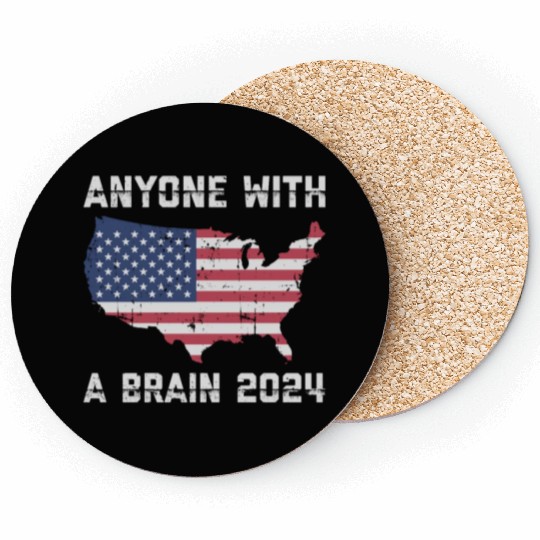 2024 Brain Vote Democracy Anti-Trump Coasters