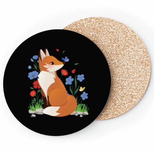 Fox Cottagecore Naturecore Children Coasters