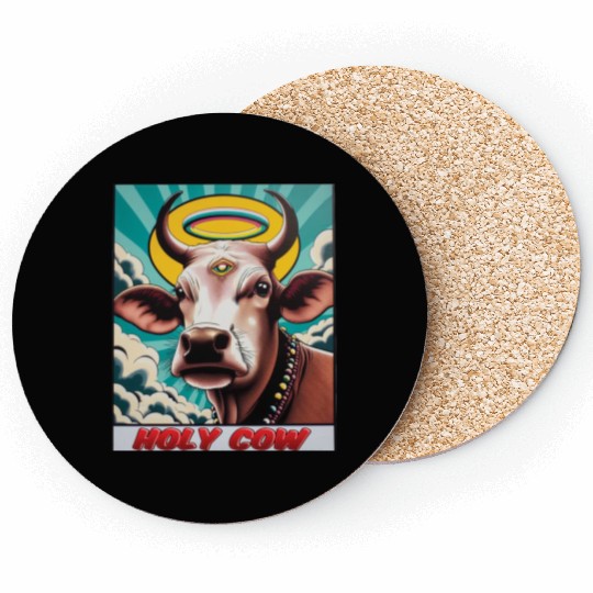 Holy Cow Humor Funny Comics Coasters