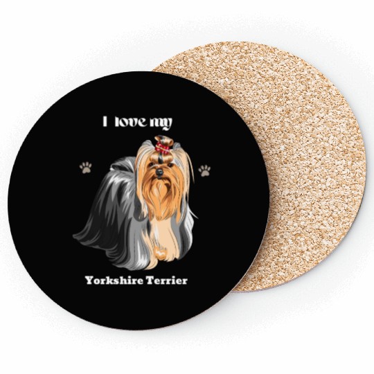 Yorkshire Terrier, Dog Dad, Dog Mom, Pet Lover Coasters