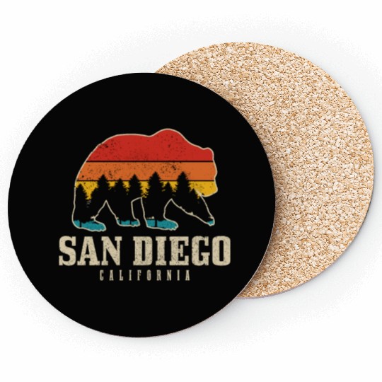 San Diego California Bear Souvenir Coasters