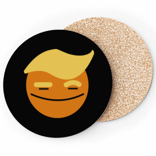 Support Donald J. Trump. Orange Trump Smile Face. Coasters
