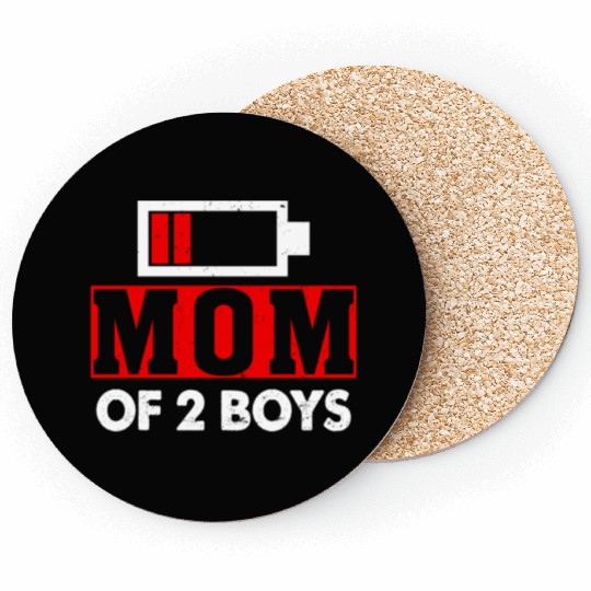 Mom of 2 Boys Mom and Son Matching Mom Gifts Coasters