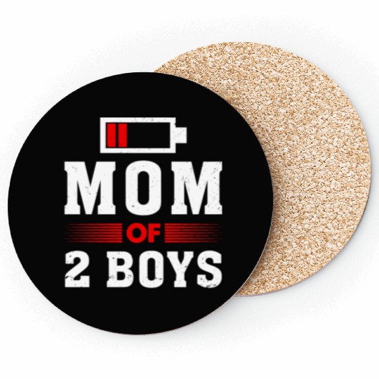 Mom of 2 Boys Mom and Son Matching Mom Coasters