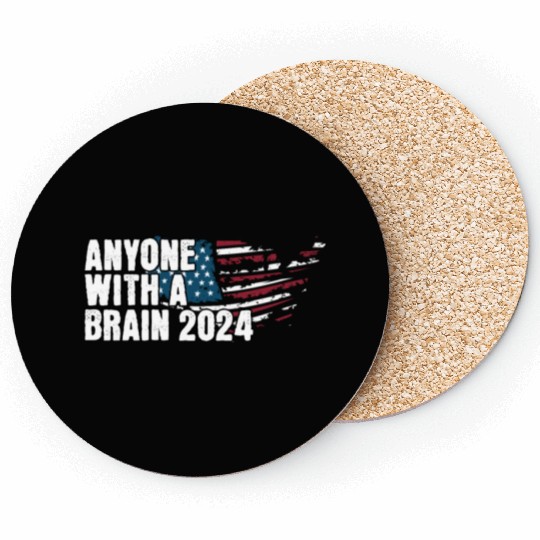 2024 Brain Vote Democracy Anti-Trump Coasters