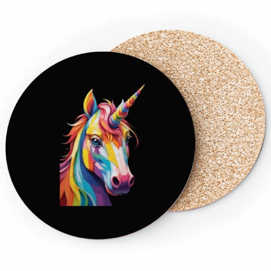 Colorful Rainbow Unicorn Coasters