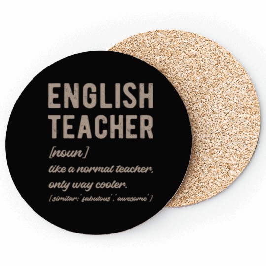 English Teacher Defined - Funny Retro Coasters
