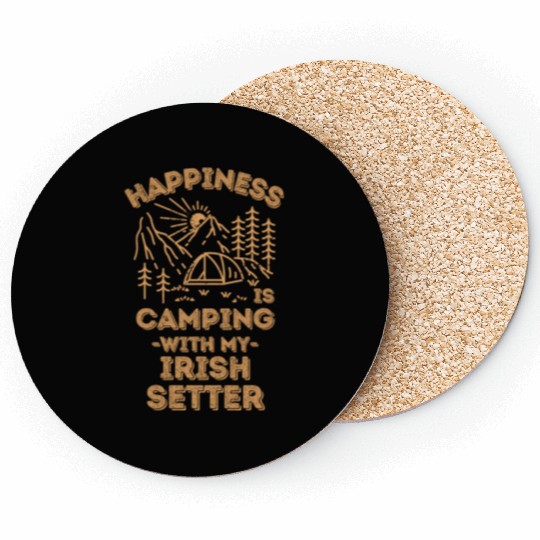 Camping with irish-setter Coasters