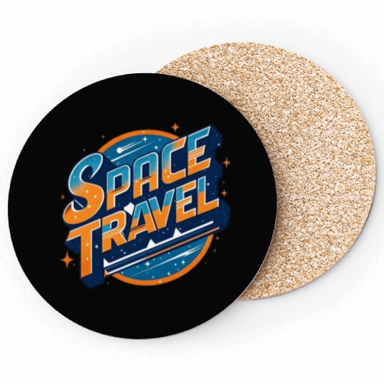 space travel typography text with stars Coasters