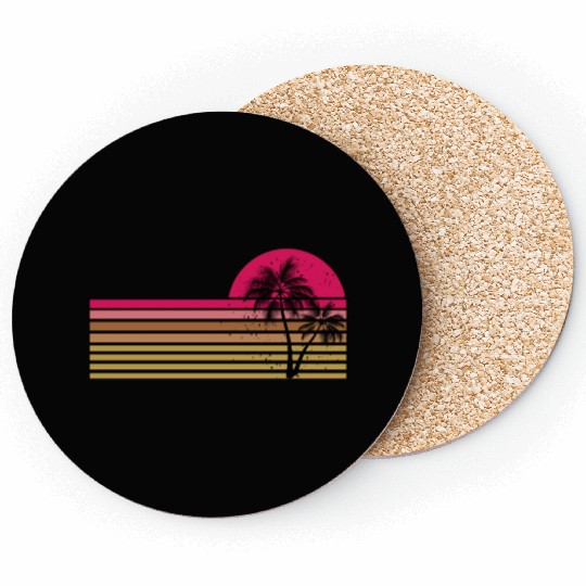 Retro Palm Tree Sun Rise Coasters
